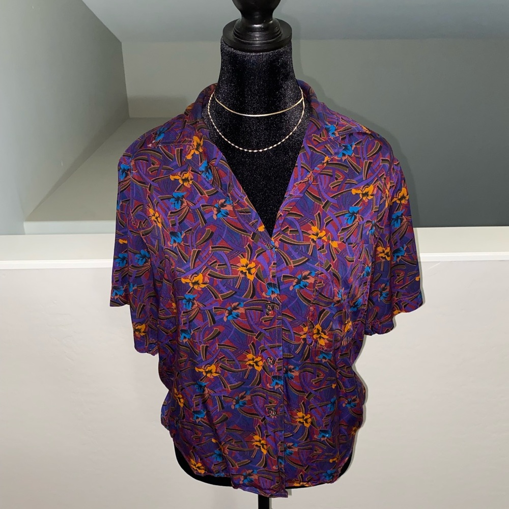 Vintage Christian Dior button up womens Blouse Size 4
